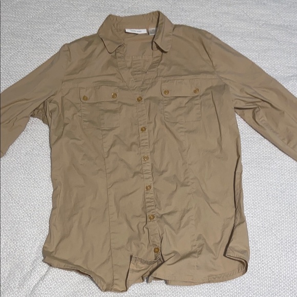 Vocal Cream and Tan Asymmetrical Tank Top - Picture 6 of 12